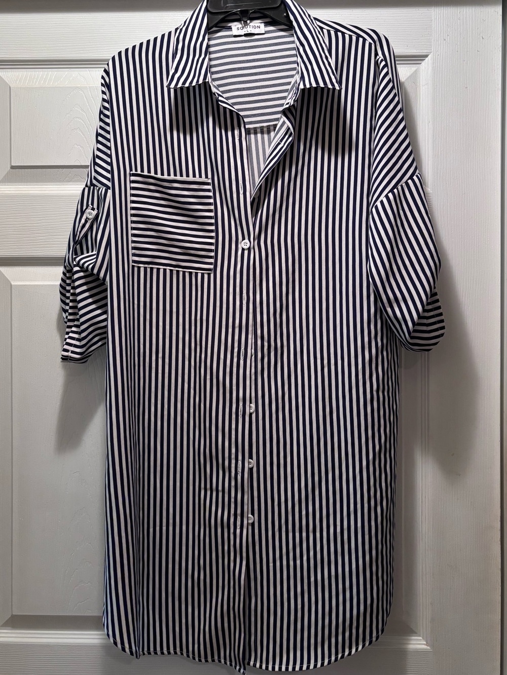 Striped Navy & White Tunic Shirt/Swim Cover